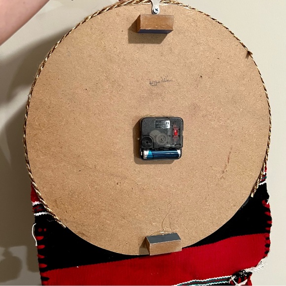 Native American Tribal Blanket Tassel Wall Hanging Clock Southwestern Woven - Picture 5 of 6